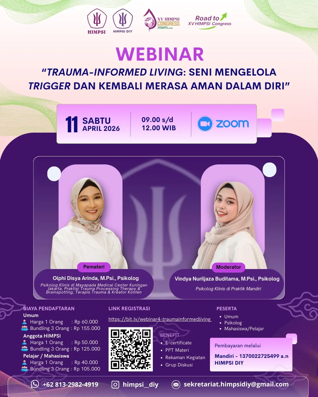 webinar “Trauma-Informed Living: Seni Mengelola Trigger dan Kembali Merasa Aman dalam Diri”