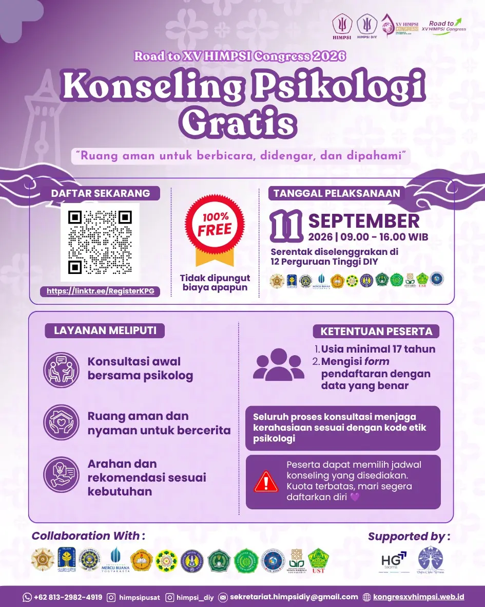 💜 KONSELING PSIKOLOGI GRATIS 💜 Road to XV HIMPSI Congress 2026