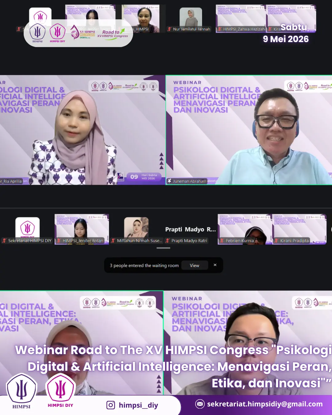 Webinar Road to The XV HIMPSI Congress "Psikologi Digital & Artificial Intelligence: Menavigasi Peran, Etika, dan Inovasi"”