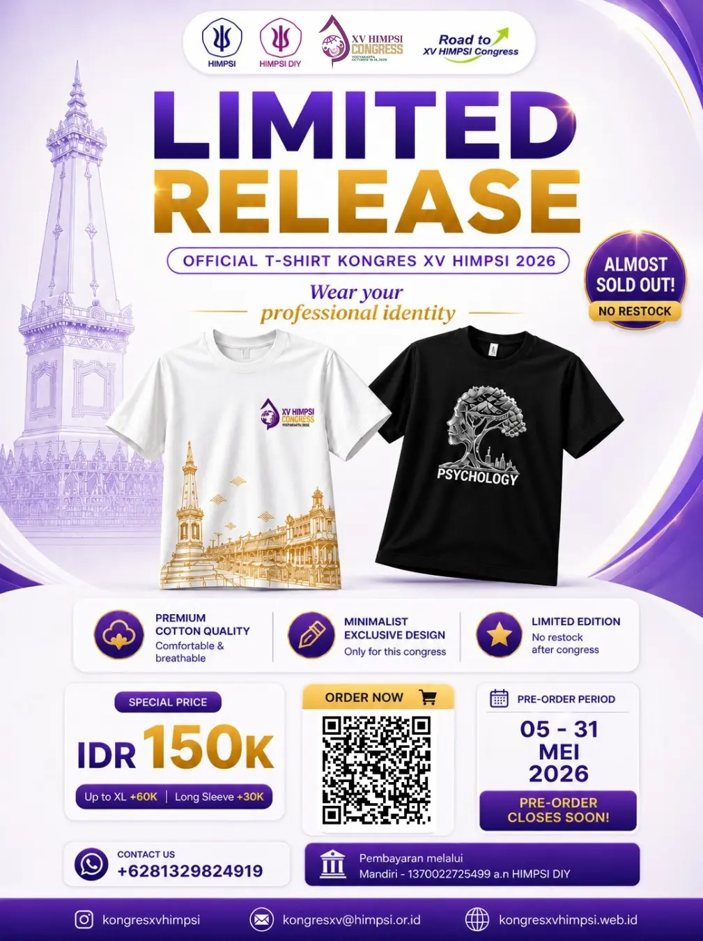 LIMITED RELEASE: OFFICIAL T-SHIRT KONGRES XV HIMPSI 2026! 👕✨